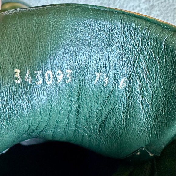 Limited Edition GUCCI Signature WEB Burnish Leather SNEAKERS Size 7.5 G | 8.5 US - Picture 10 of 16